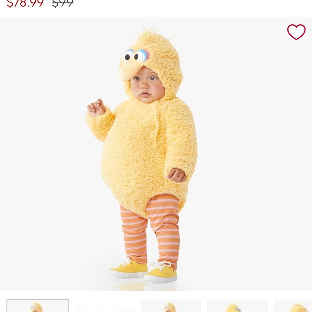 Big Bird pottery barn kids Halloween costume 12-24 months NEW WITHOUT TAGS